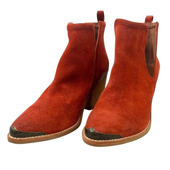 JEFFREY CAMPBELL for FP Comwell Ankle Boots in Rust Women's Size 8 - Picture 2 of 16